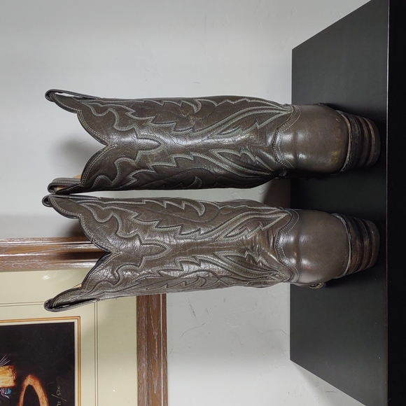 Justin Leather Cowboy Boots - Picture 5 of 8